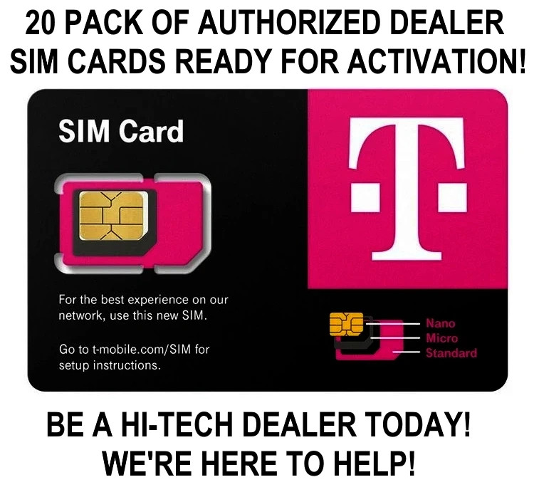 20 X  T-MOBILE DEALER SIM CARDS ⭐ FOR ALL CELL PHONES AND HOTSPOTS ⭐