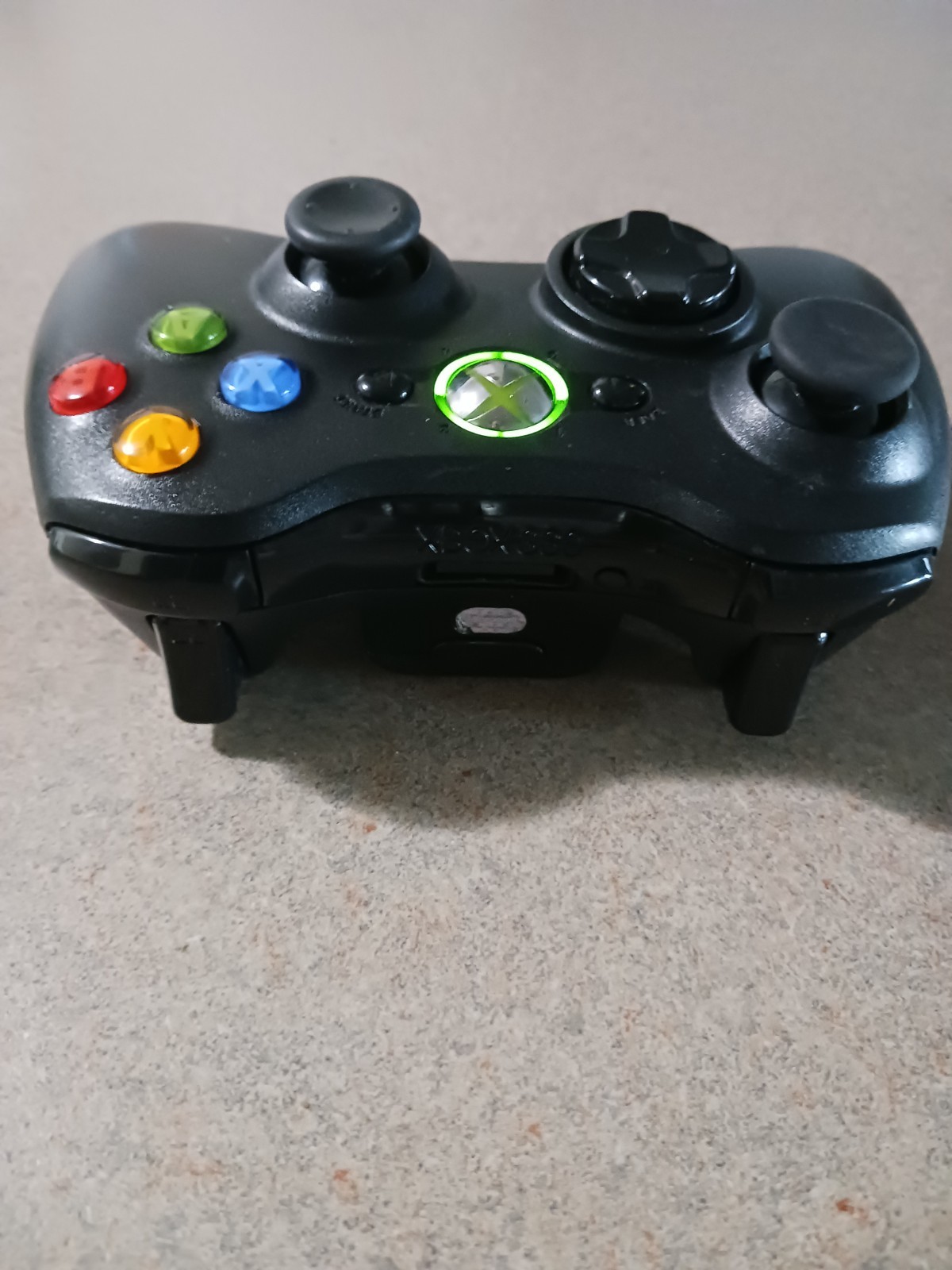 Original Microsoft Xbox 360 Black Wireless Controller OEM - clean & working -