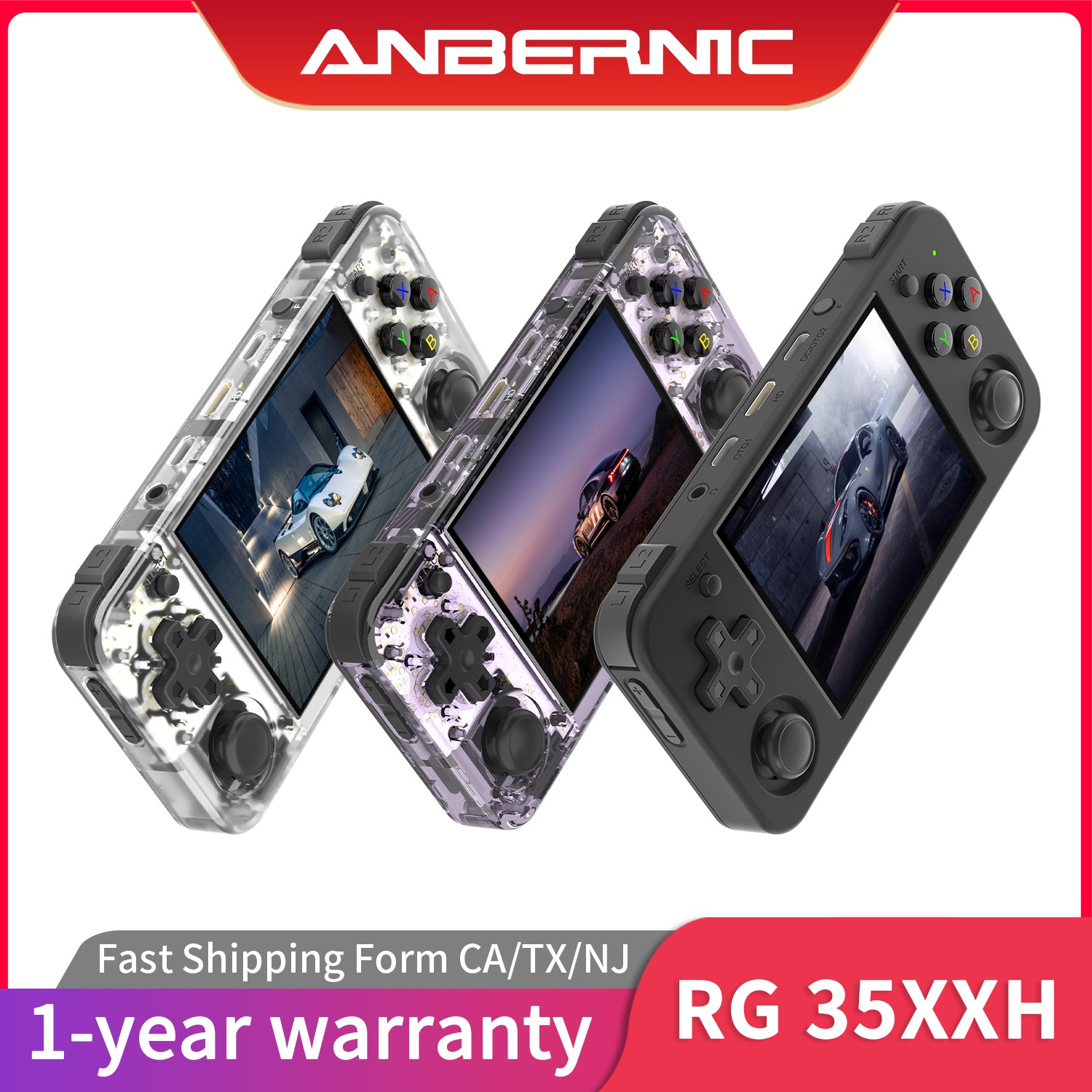 ANBERNIC RG35XX H handheld Game Console 3.5-inch IPS Screen 64G 5K+ Games Gifts