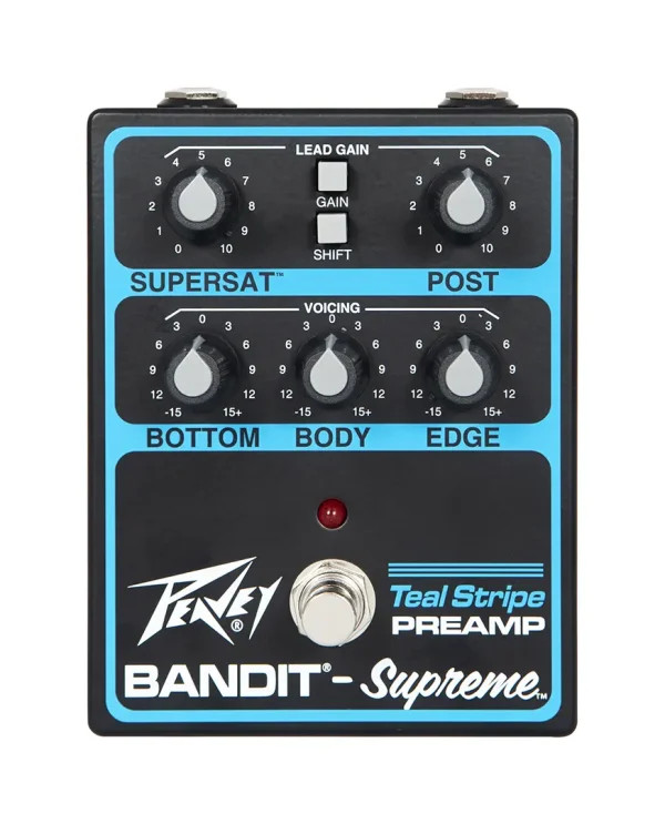 Peavey Bandit Supreme Teal Stripe Preamp Guitar Effects Pedal Bandit Tone