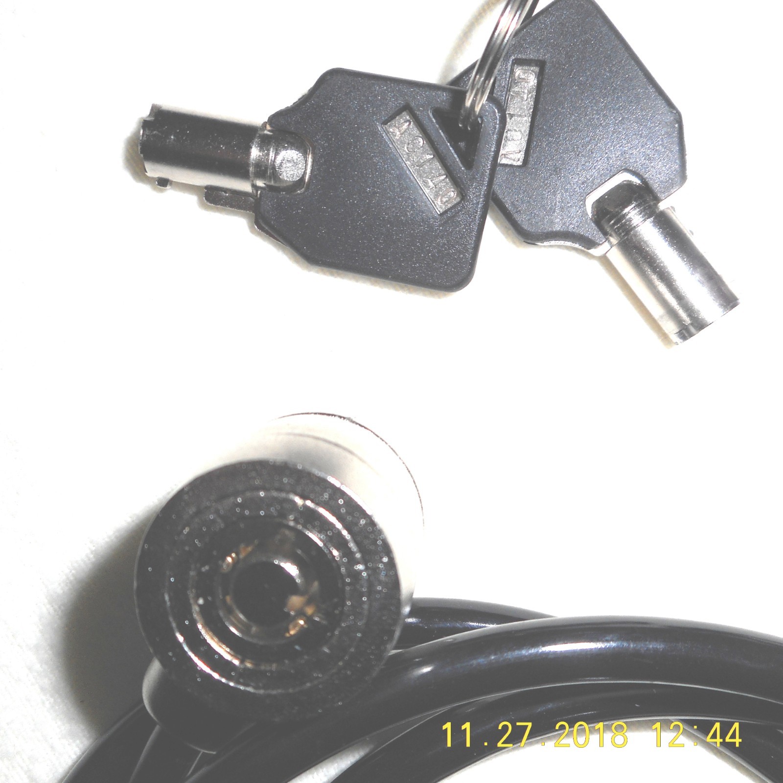 OEM "SERIES A" BLACK CABLE TWO KEY LOCK FOR LAPTOPS, NOTEBOOKS & TABLETS