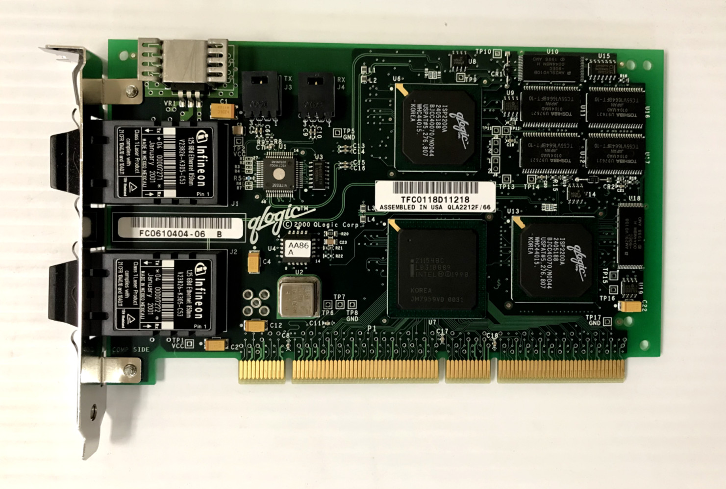 NetApp 111-01392 X2044A Dual Port 64-Bit PCI Fiber Adapter