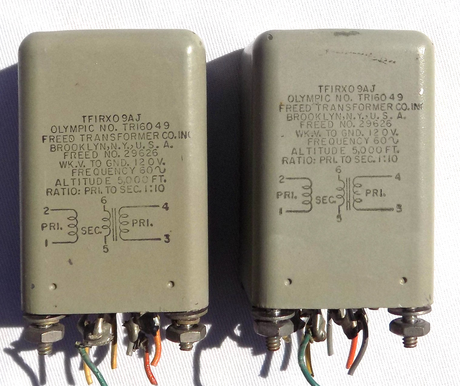 Vintage Freed Transformer Ratio 1:10  (Lot of 2pcs)