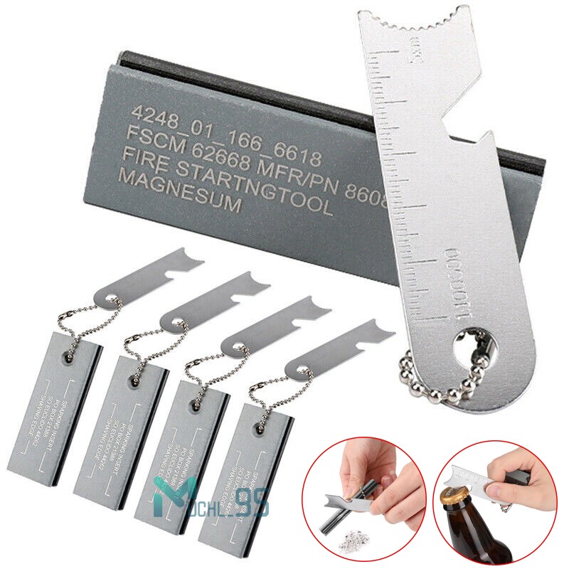 Ferrocerium Ferro Rod Fire Steel Magnesium Block Fire Starter Survival Camping