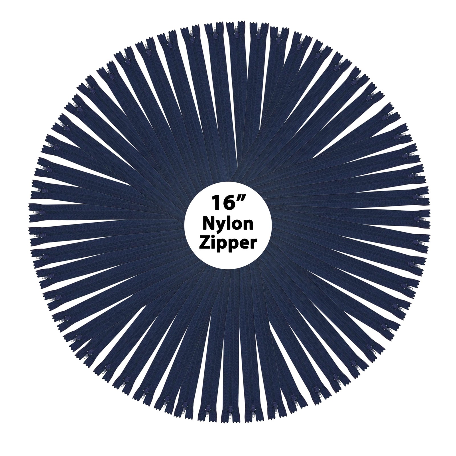 80 PCs Navy Blue Nylon Zippers for Sewing 16 Inch - Zippers Sewing Supplies i...