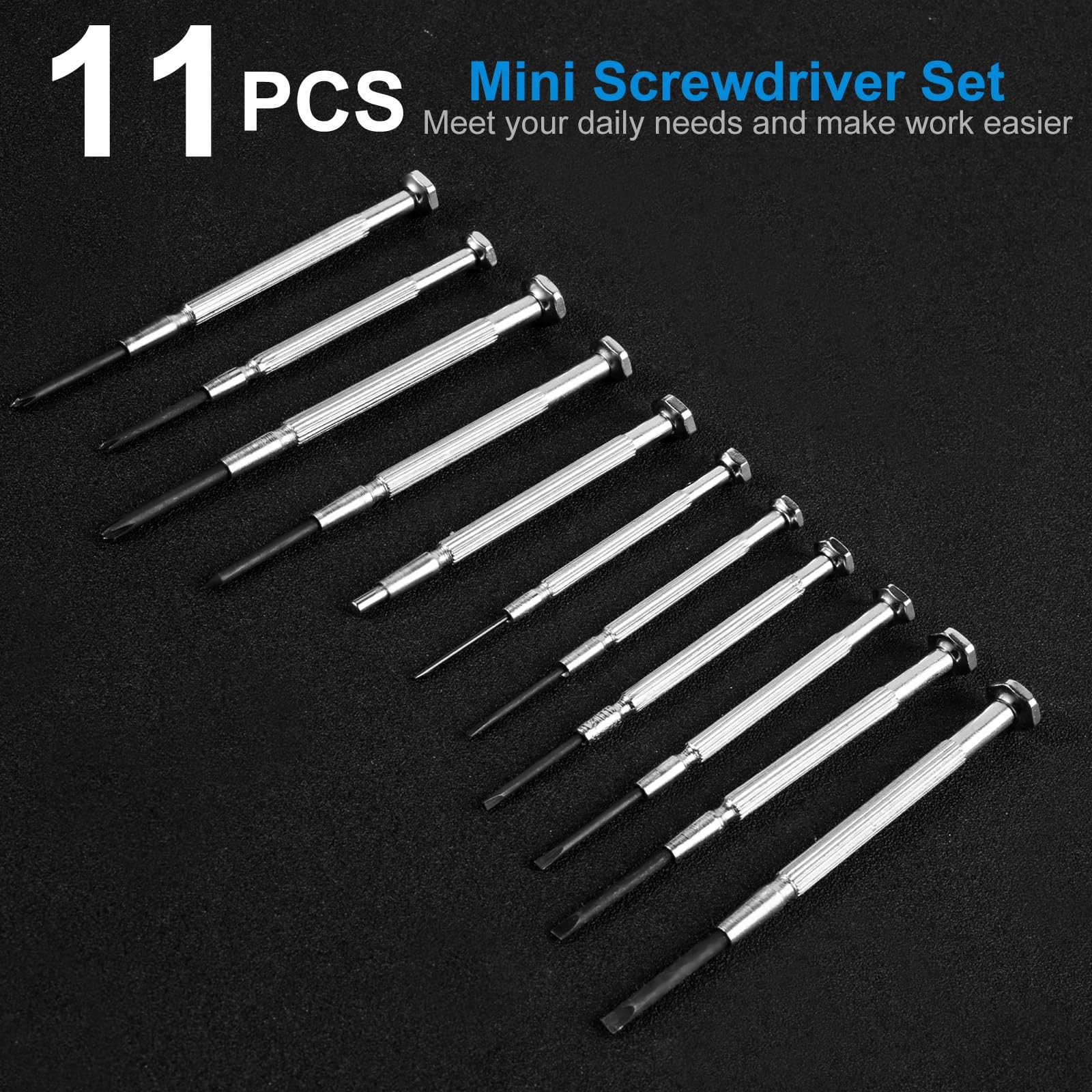 11 Pcs Small Precision Screwdriver Set, Tiny Mini Silver