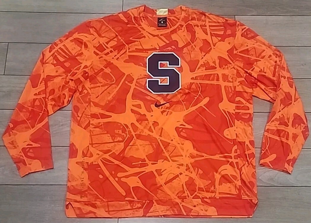 Nike Syracuse Basketball Size L Elite Player Issue PE Long Sleeve CQ0841-891