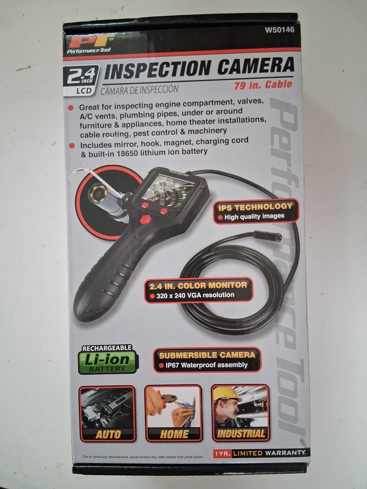 PERFORMANCE TOOL W50146 2.4' LCD INSPECTION CAMERA