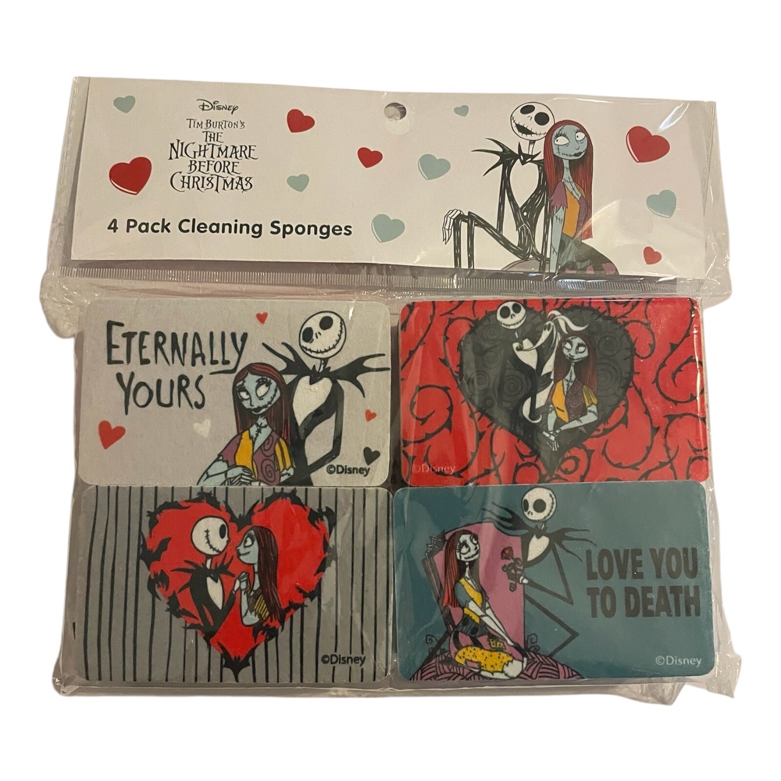 Disney Nightmare Before Christmas  Cleaning Sponges Tim Burton 4Pack New Sealed
