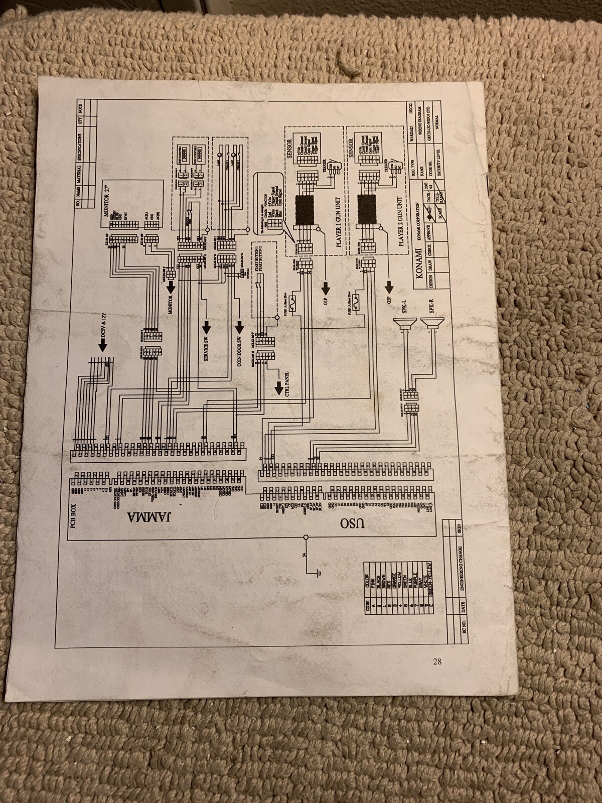 Original Warzaid Konami Arcade Video game manual