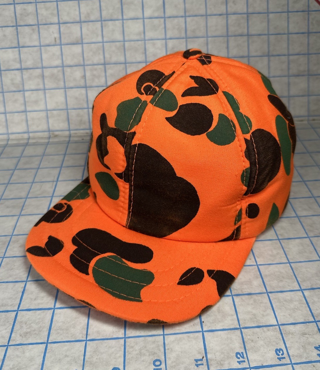 Ducks Unlimited Hunting Hat XL Blaze Orange Ear Flaps Trapper Cap Deer Hunt Camo