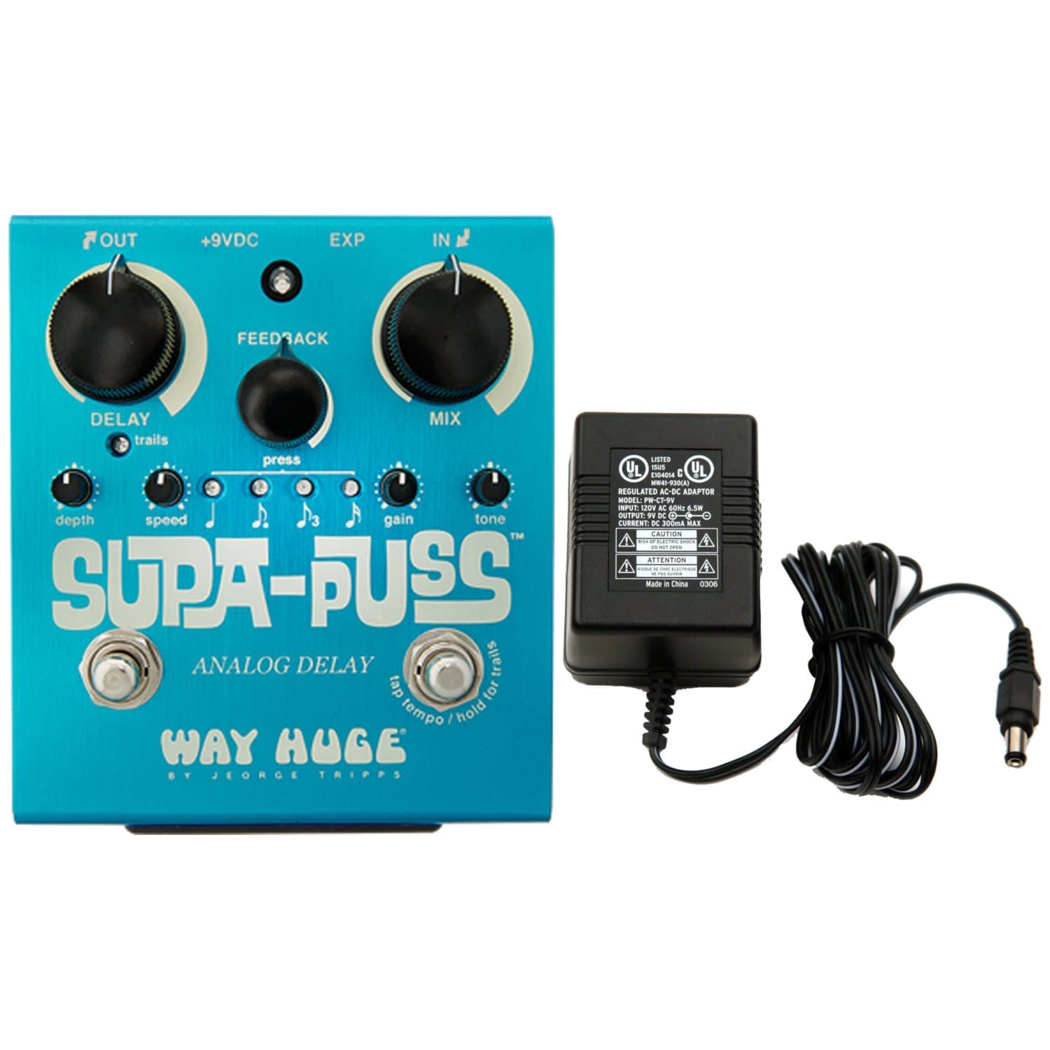 Way Huge WHE707 Supa Puss Analog Delay w/ Power Supply