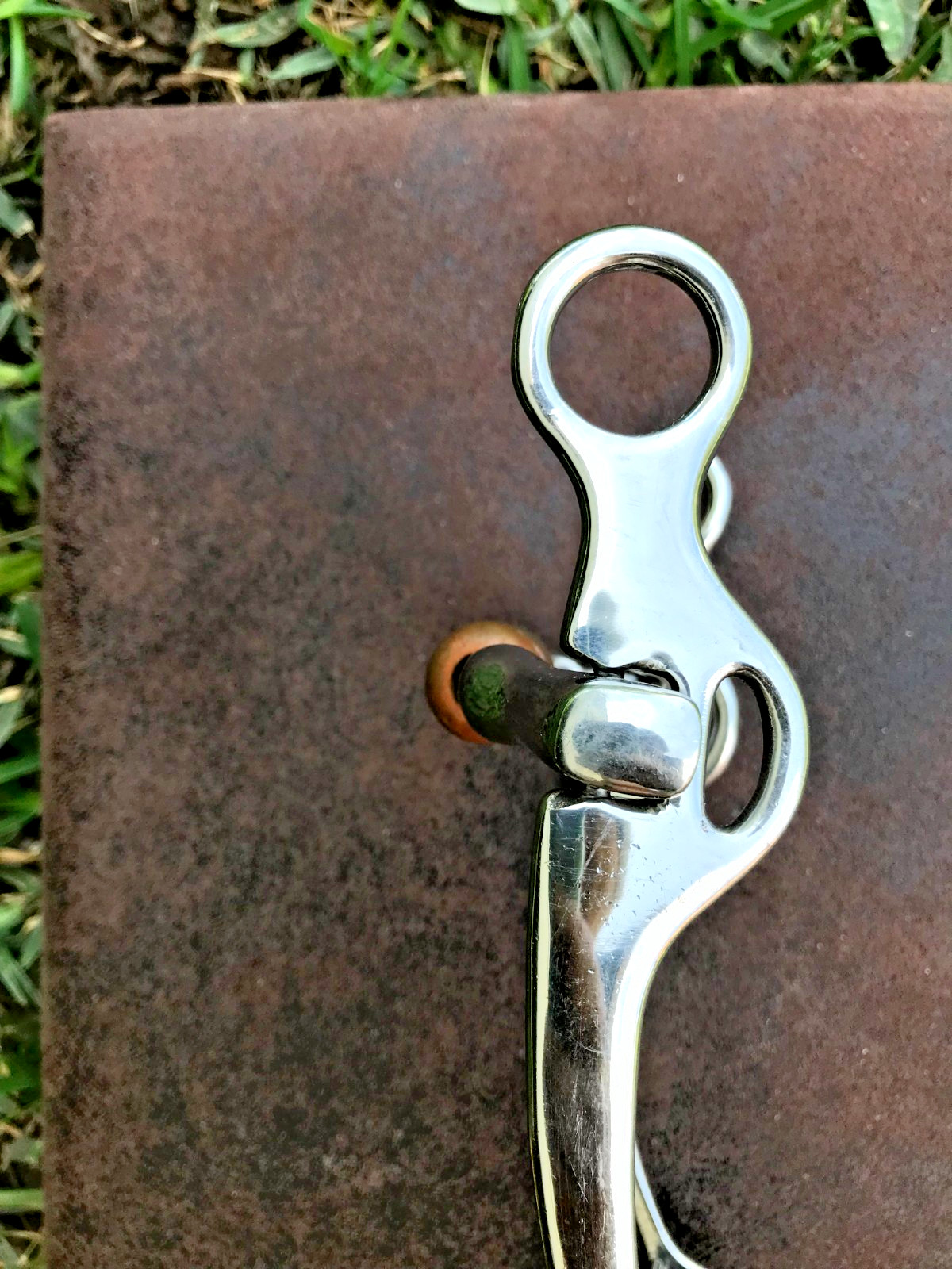 Roller Shanked Bit Jointed Partrade Style - stainless, copper roller, 5" mouth