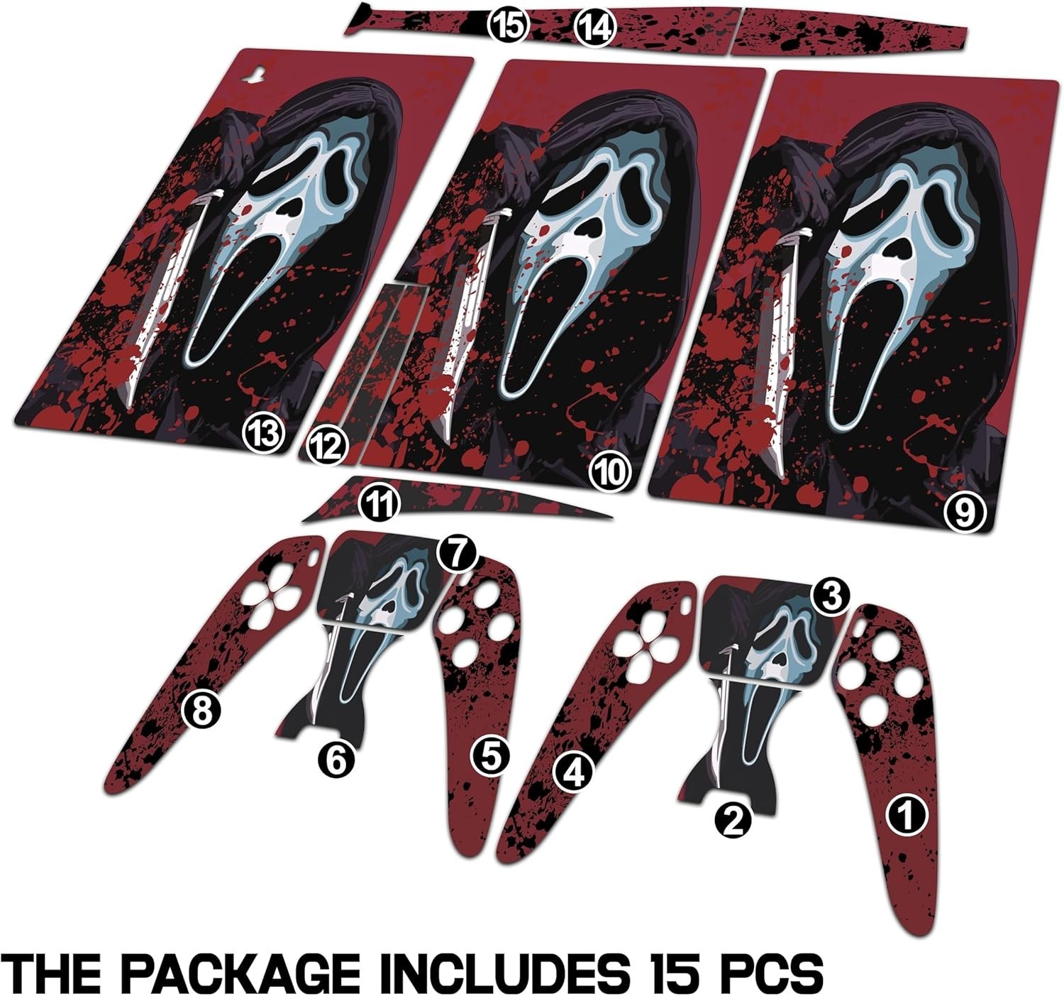 Horror-Themed PS5 Skin Cover with 2 Controller Skins – Waterproof & Removable