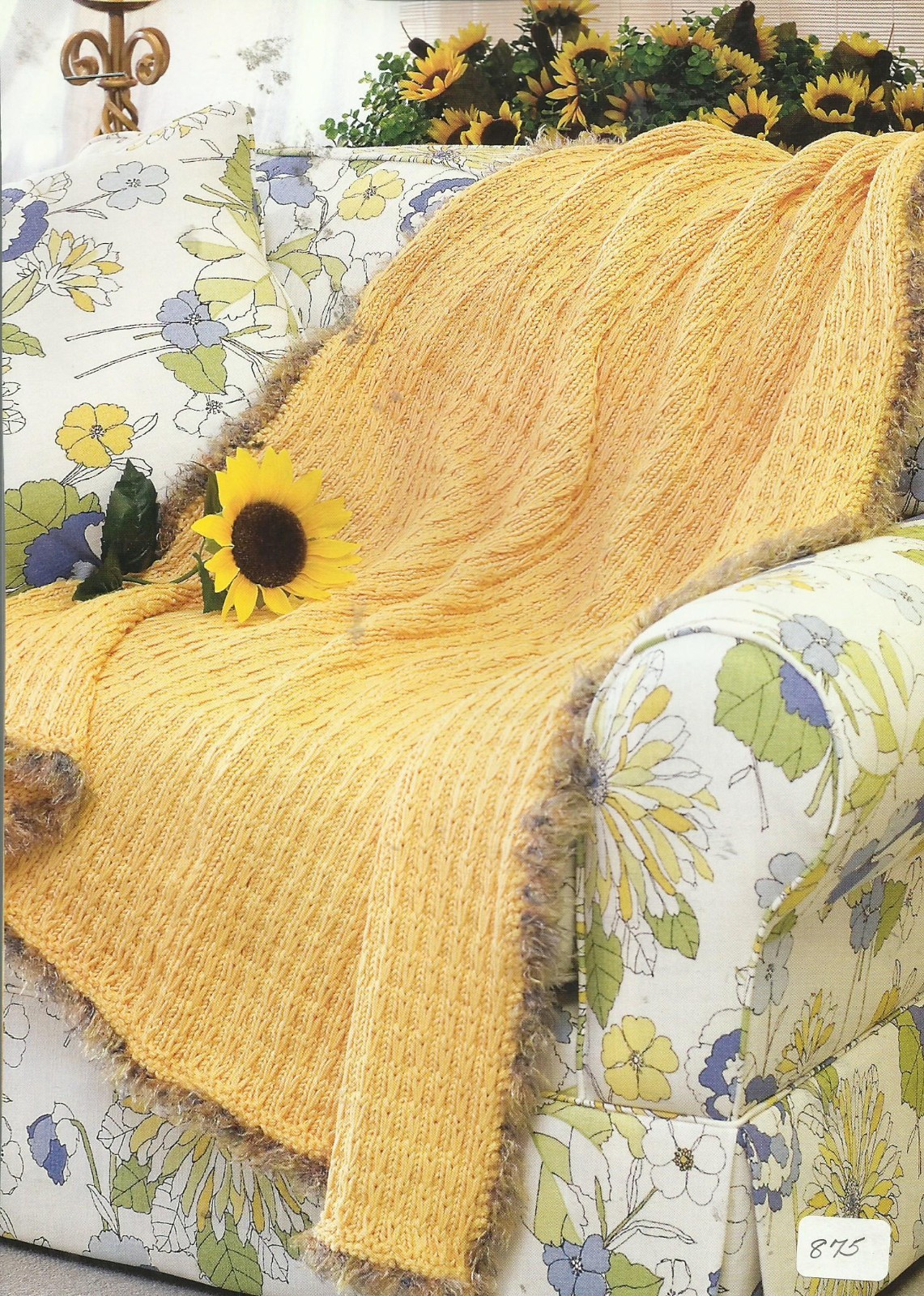 C0737 SUMMER SUNSHINE AFGHAN KNITTING PATTERN/INSTRUCTIONS
