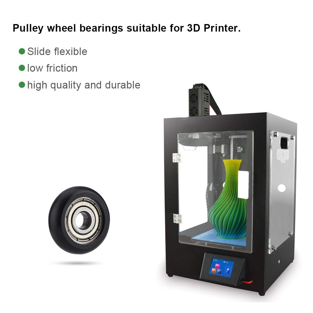 9 Pcs 3D Printer Plastic Pulley Linear Bearing Aluminium Pulley Wheels Roller...