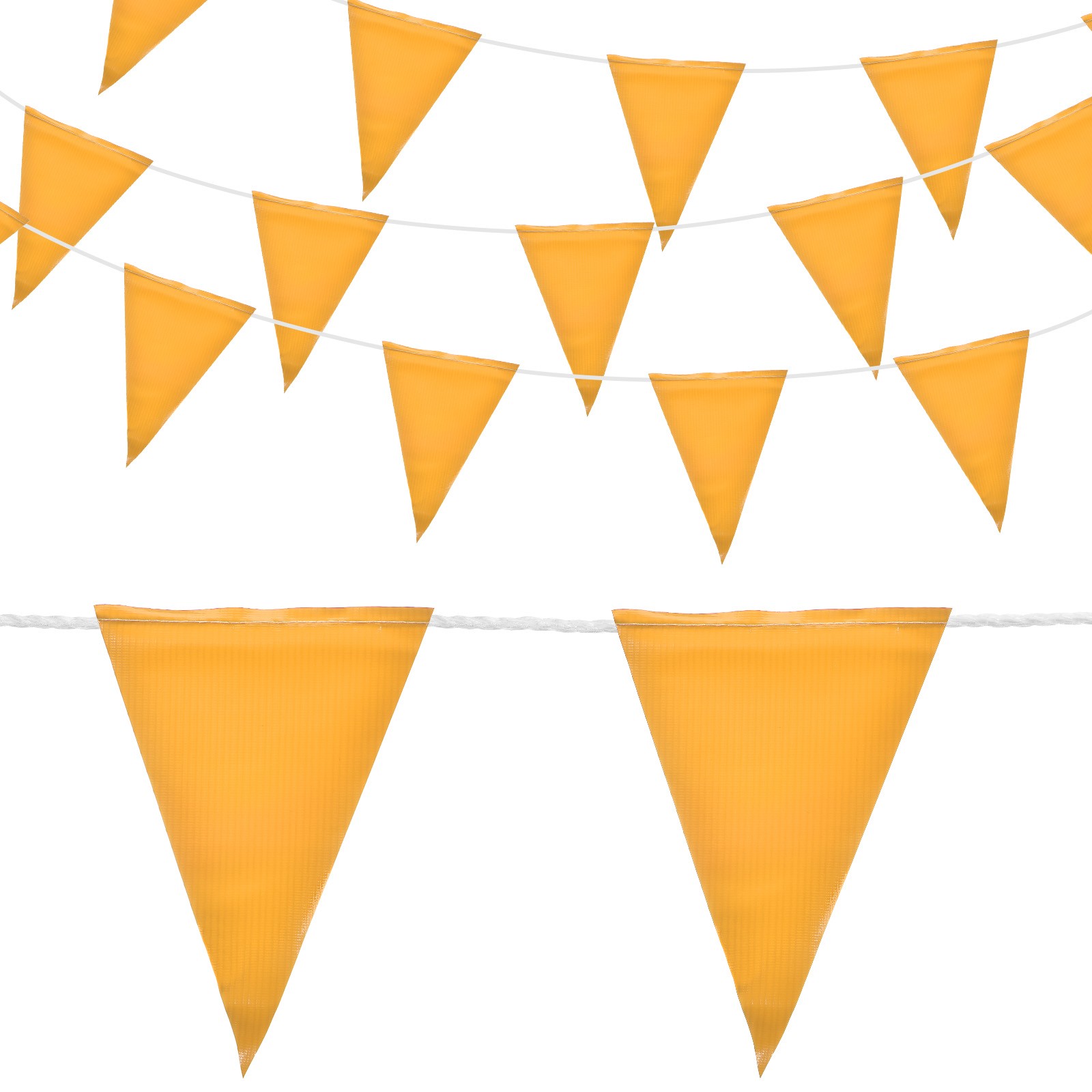 98ft 45pcs Caution Pennant Banner Flags Perimeter Marking Flag, Yellow