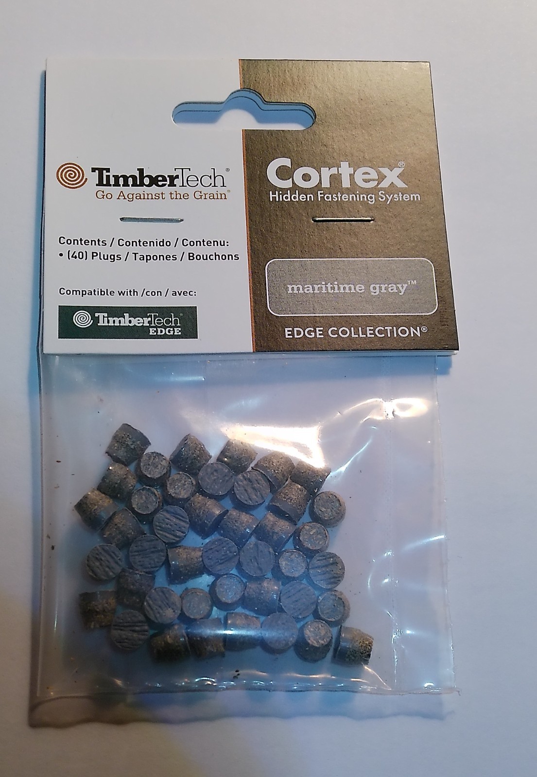 TimberTech Cortex Hidden Fastening System plugs-Maritime Gray- 40PCS