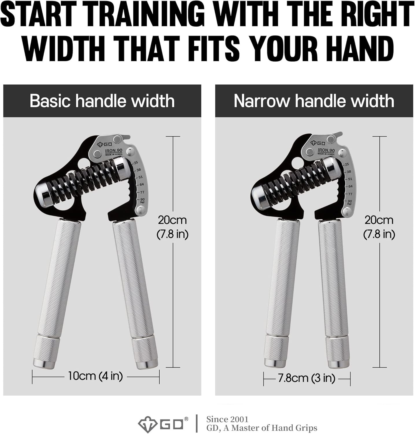 IRON GRIP Grip Strength Trainer Adjustable Hand Gripper Strengthener Hand Grip E