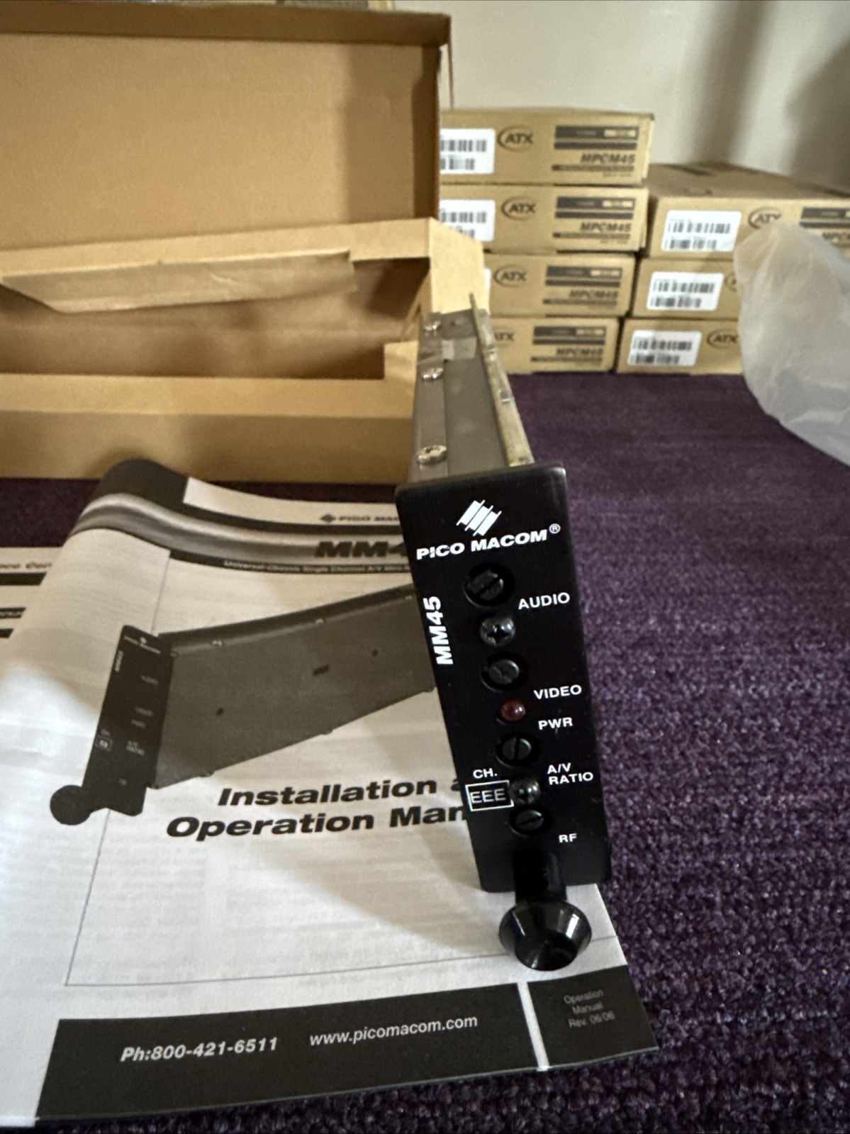 Pico Macom MM45-EEE Universal Chassis Single Mini-Modulator Channel EEE NEW
