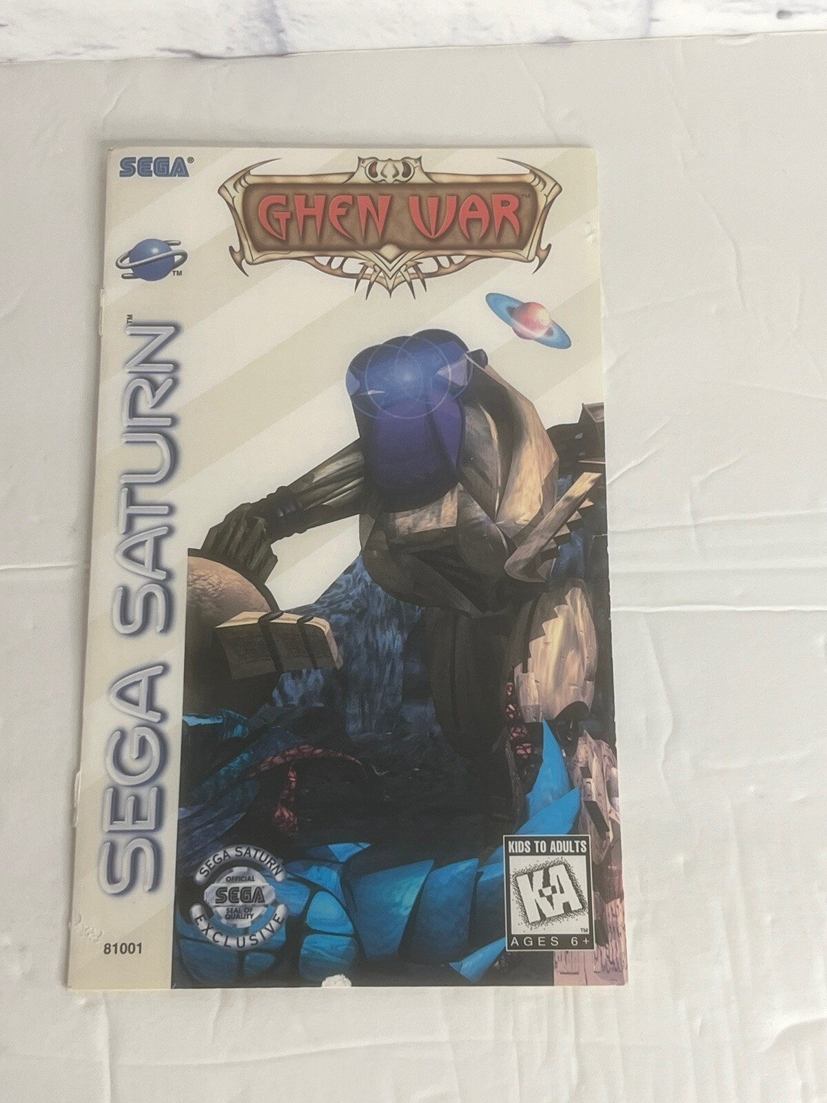 Ghen War Manual Only w/ reg. card, NO GAME! 100% Original, Sega Saturn
