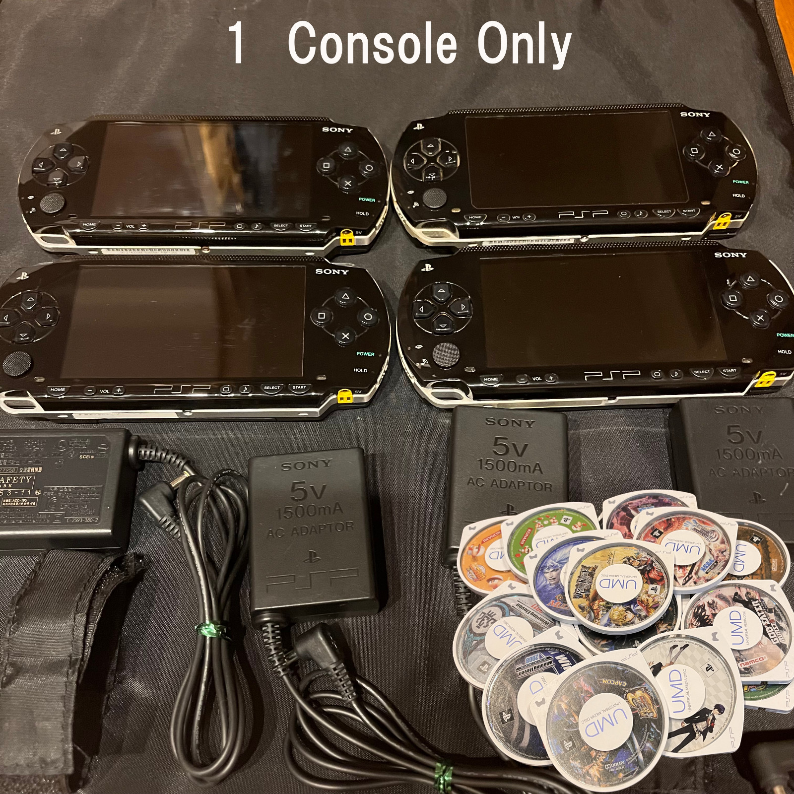 SONY PSP-1000 Black  1 Unit + AC charger + 1 Random Game Test & Working