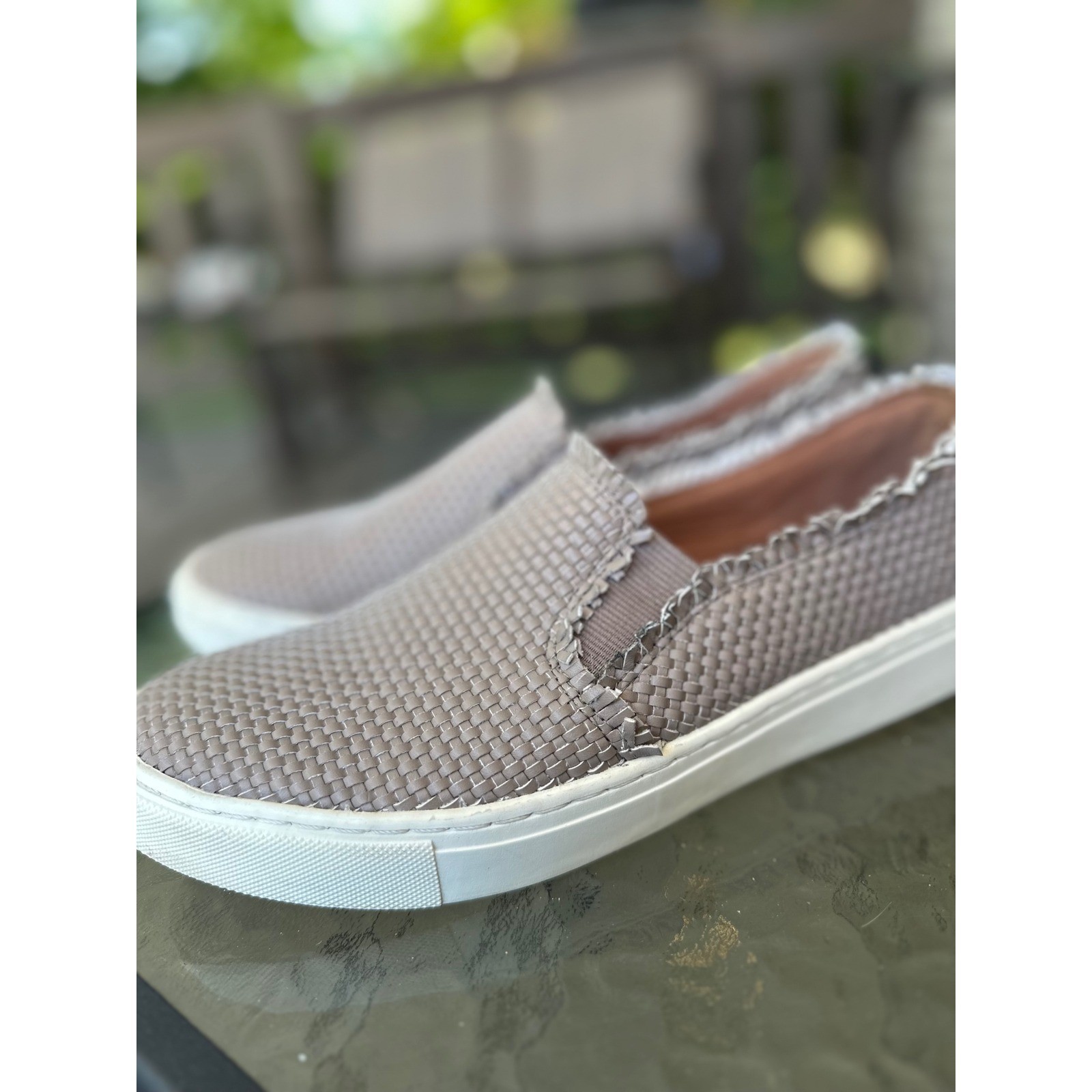 Indigo Rd. Woven Slip On Sneakers Casual Frayed Trim Shoes Woman's Size 9.5M