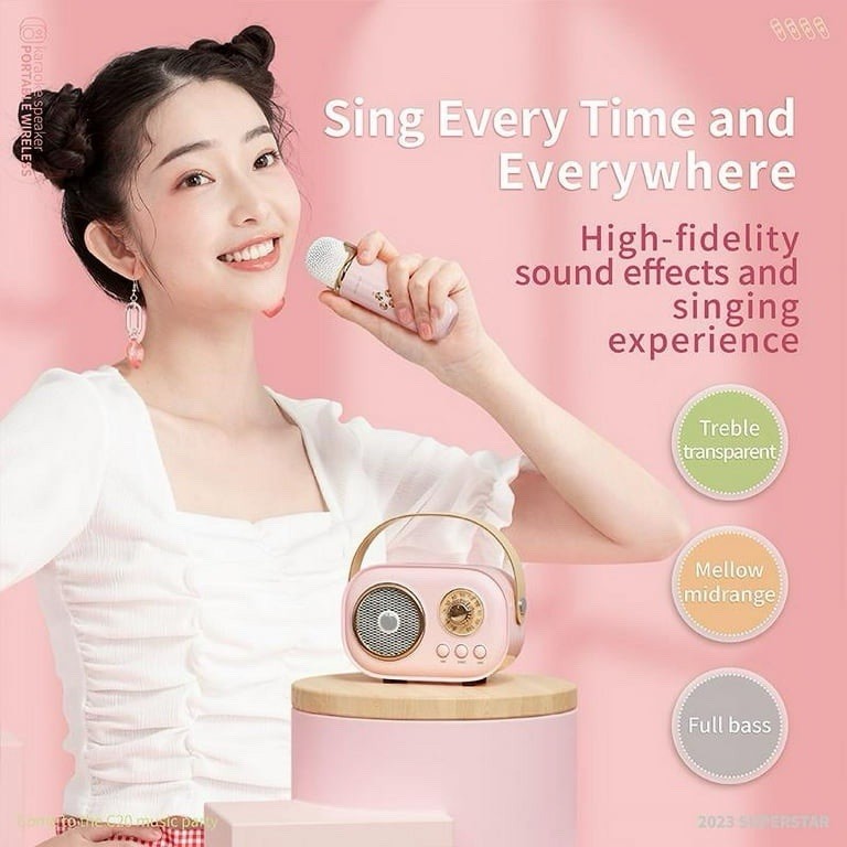 PRUNUS C20 Mini Karaoke Machine Portable Bluetooth Speaker