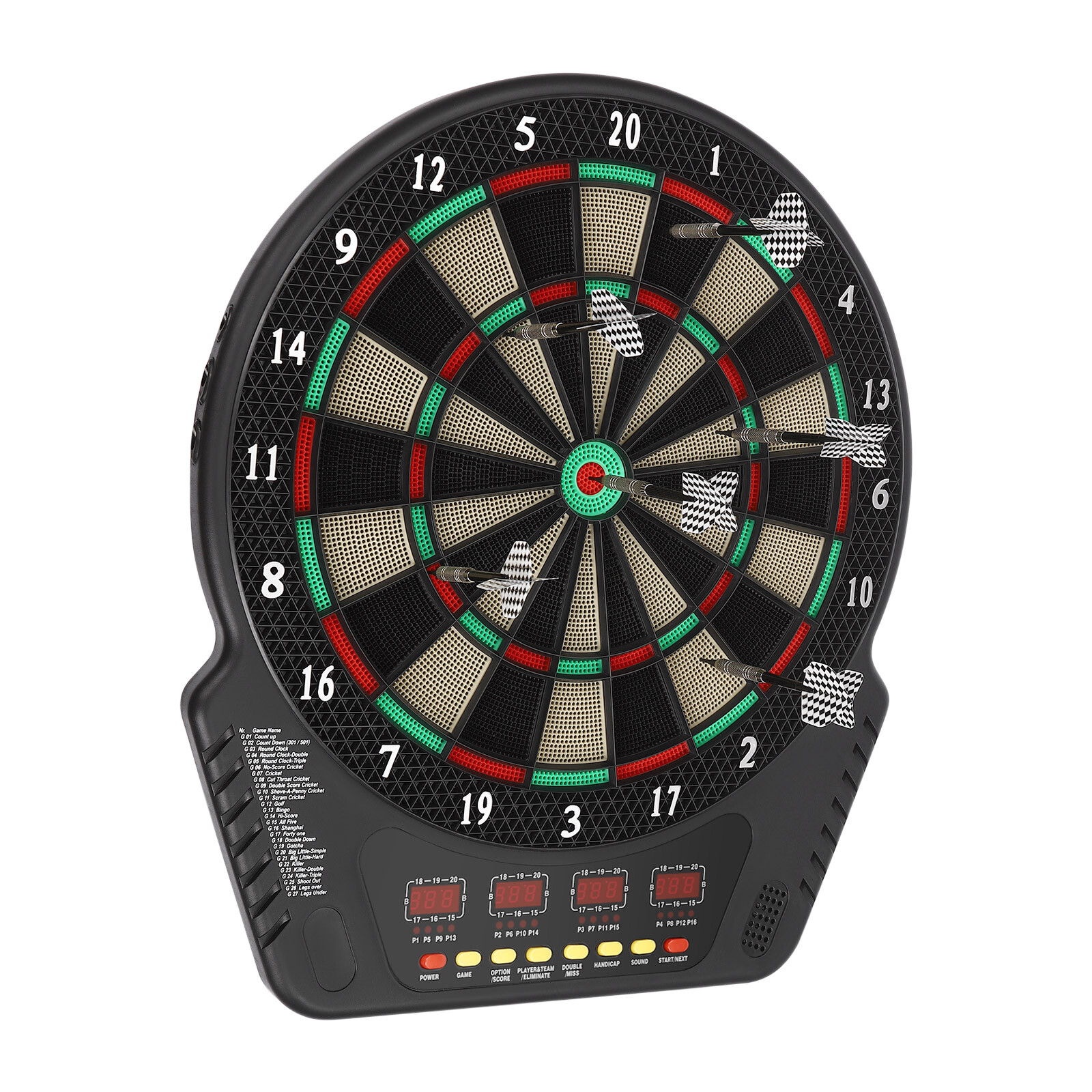 8 Levels Electronic Dart Board Wall Mounted Innovative Dart Machine w/ 6 Darts