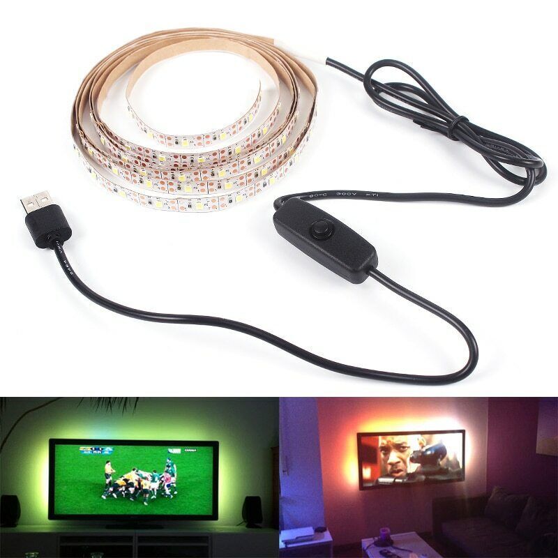 DC5V USB LED Strip 3528 With Switch LED Light Tape Ribbon TV Background Lighting