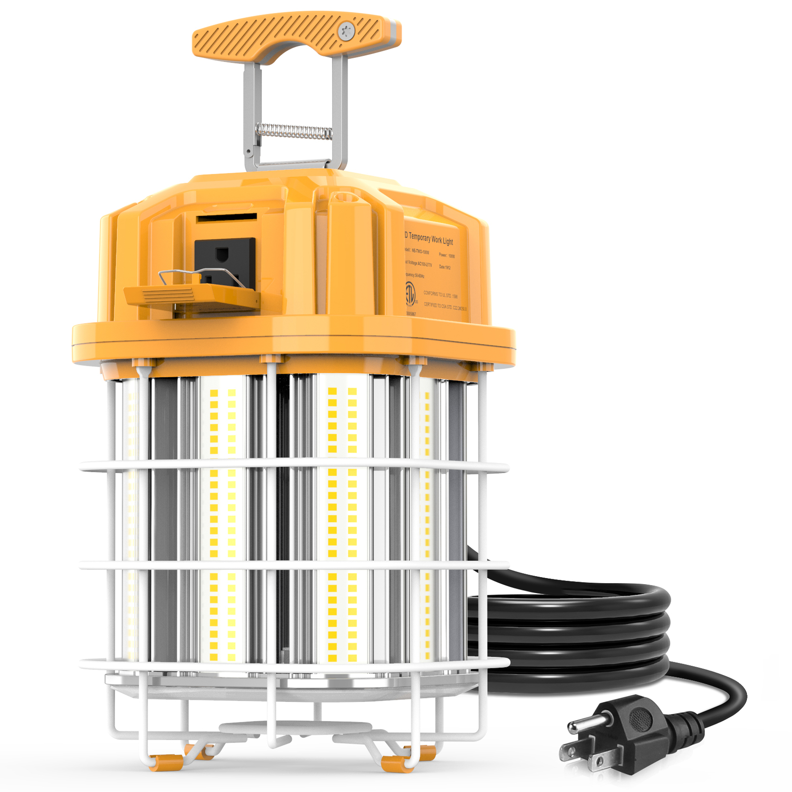 Linkable LED Temporary Work Light 100W Construction Jobsite Light 12,000LM 5000K