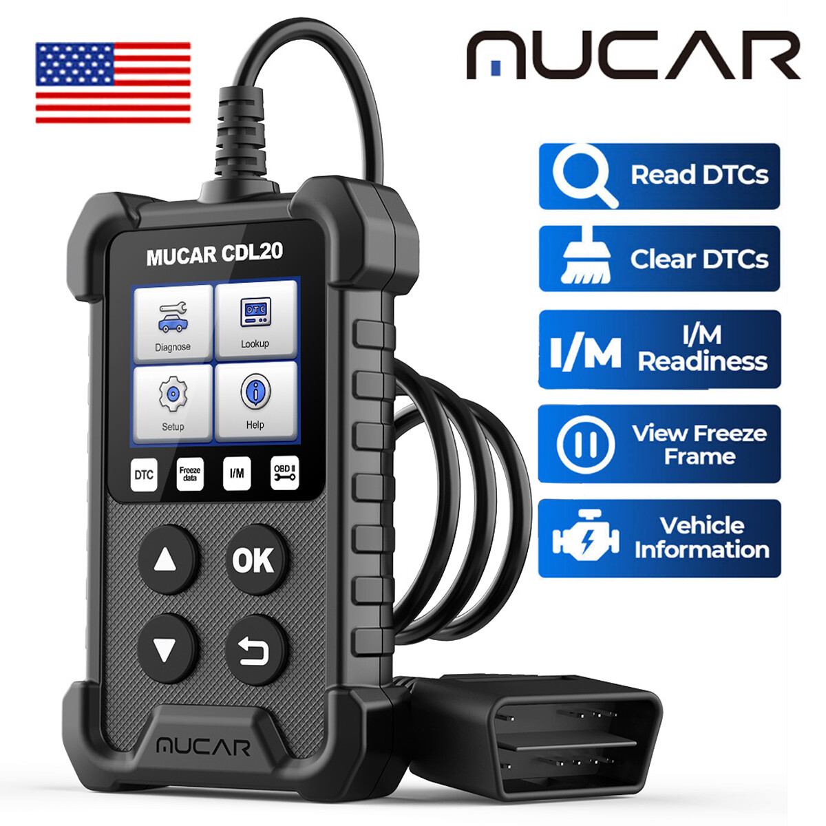 MUCAR CDL20 Auto OBD2 Scanner Car OBD Code Reader Engine Fault Diagnostic Tool
