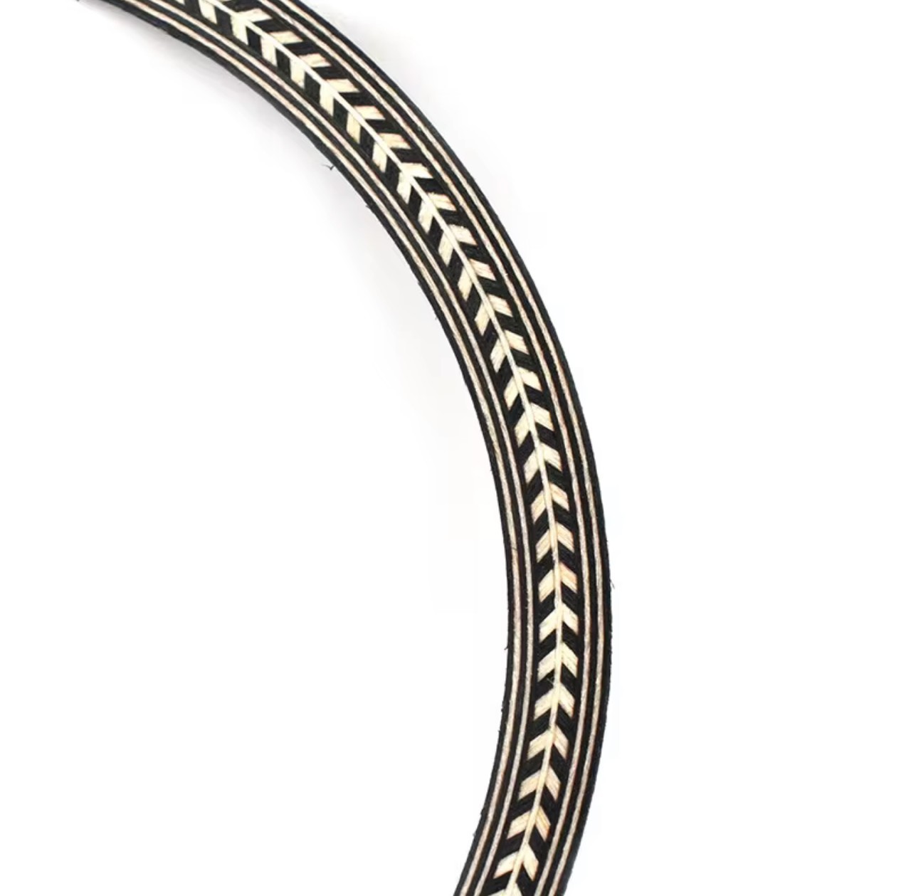 Acoustic Guitar Rosette Inlay Ring – Herringbone Pattern Real Wood-8mm