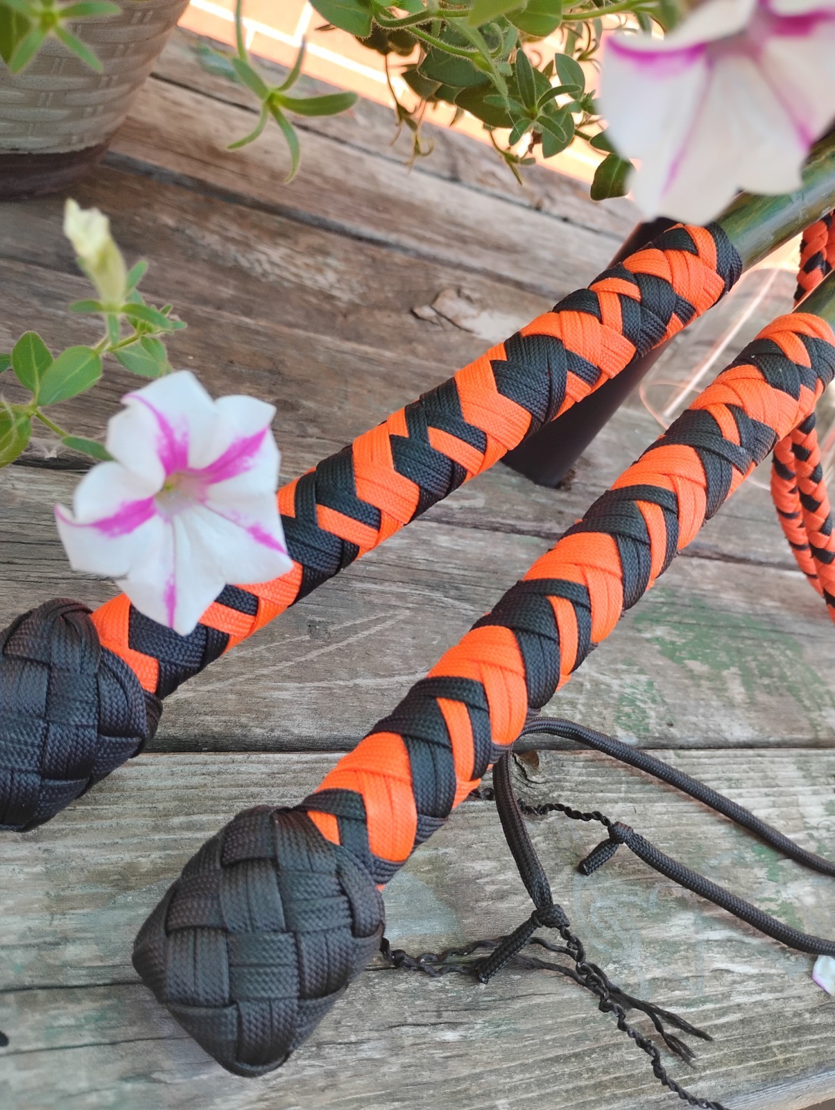 Whip set, 5ft, Custom, Black and Orange, Garfield