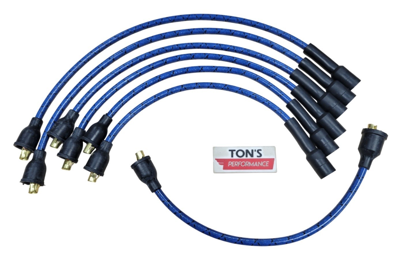 Chevy 216 235 7mm Cloth Covered Spark Plug Wire Set Vintage Wires Inline 6 BL BK