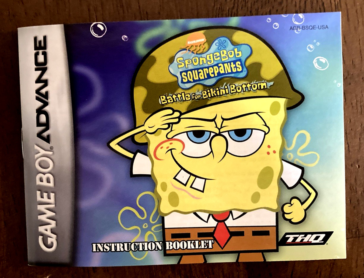 SET OF 5 SpongeBob Gameboy Advance Instruction Booklets Inserts Posters Points