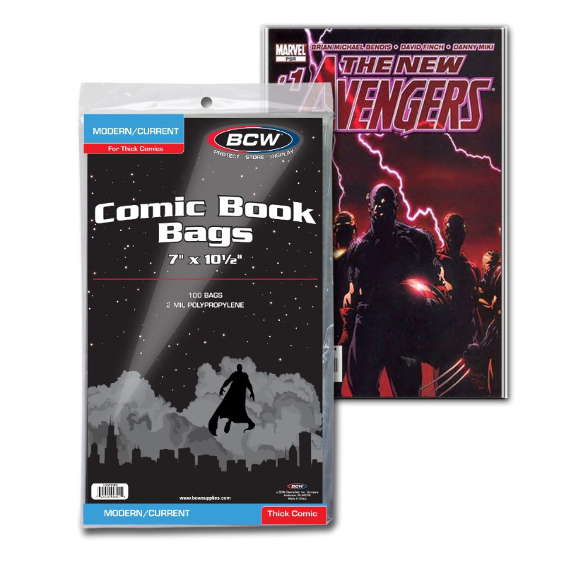 BCW (New) 50 Pack - Current/Modern Size Comic Book Board & THICK Bag Set