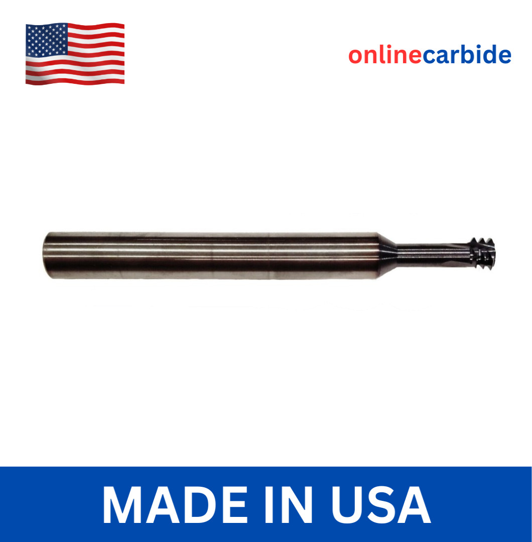 1/4-20UN Solid Carbide Thread Mill - TiAlN Coated - 3 Pitch USA Made