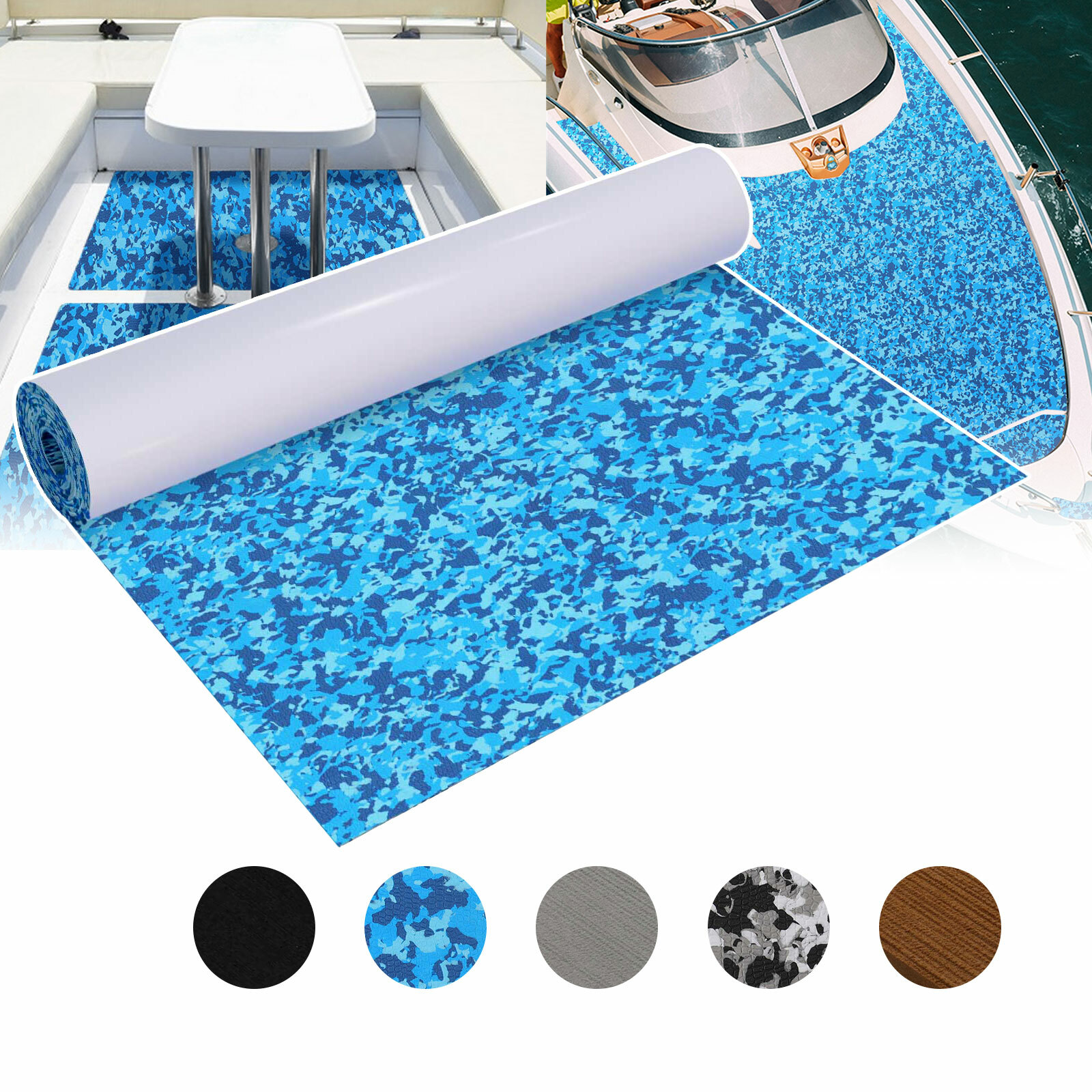 5MM Thick Boat Flooring EVA Foam Boat Decking Marine Mat Non-Slip Self-Adhesive