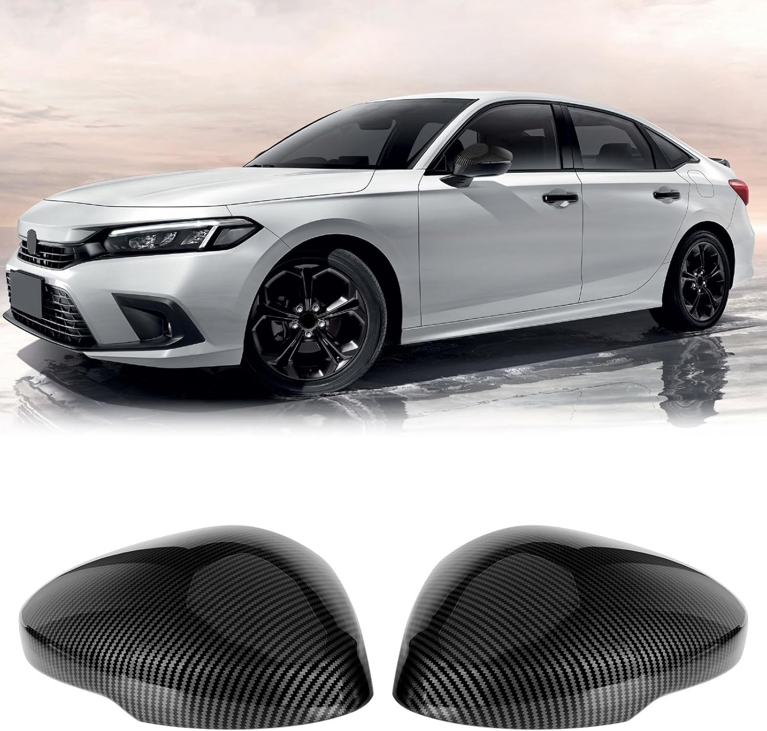 1 Pair Side Mirror Covers Cap Housing Compatible with 2022-2025 11th gen Honda C