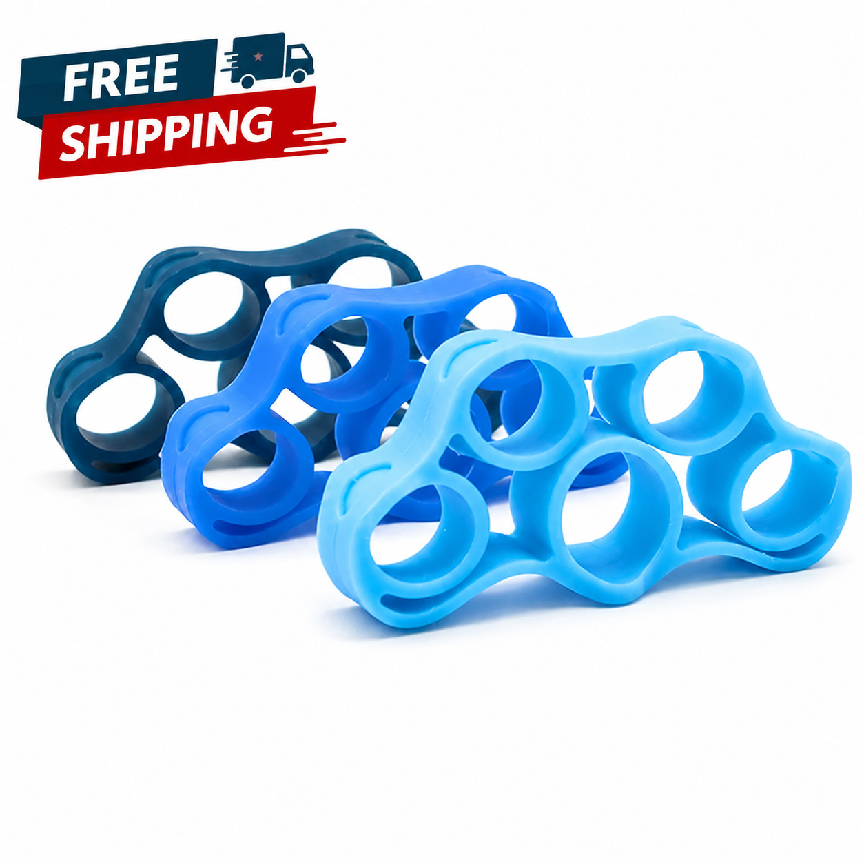 3Pc/Kit Finger Exerciser Strengthener Wrist Forearm Grip Trainer Resistance Band