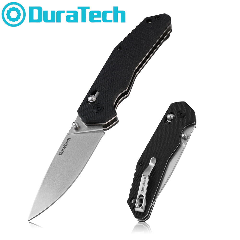 DURATECH Folding Pocket Knife EDC Pocket Knife With G10 Handle  Drop Point Blade