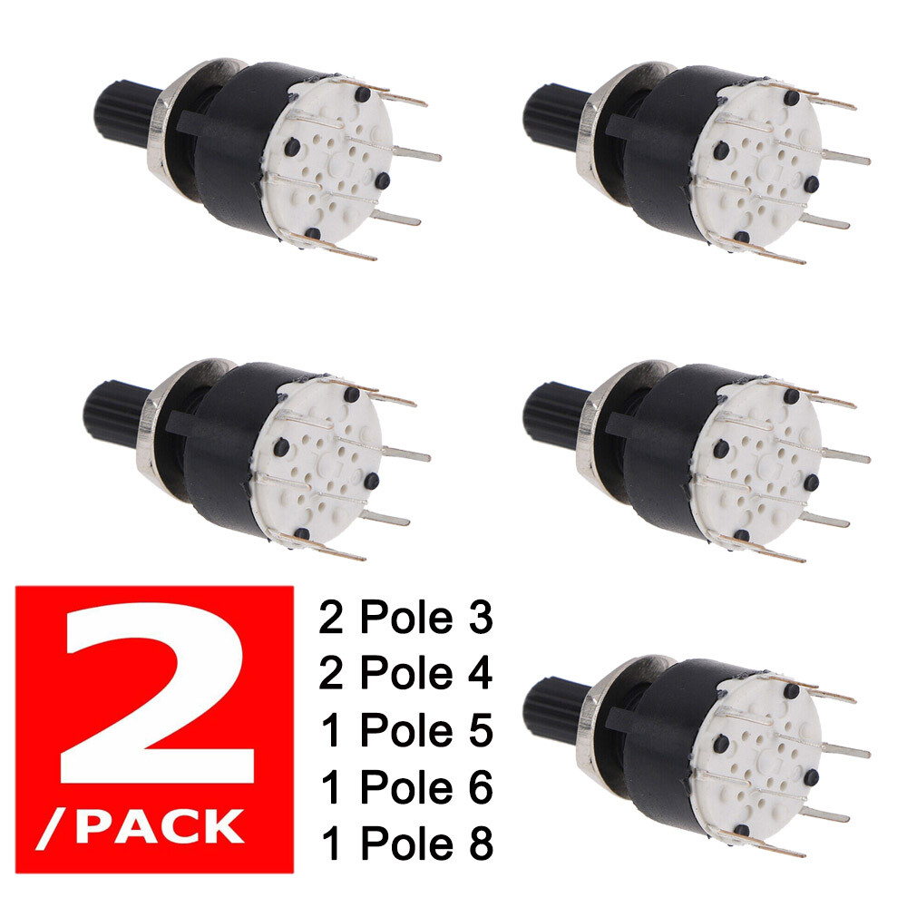 2 Pole 3 4 position 1 Pole 5 6 8 Position Axis Band Switch SR16MM Rotary Switch