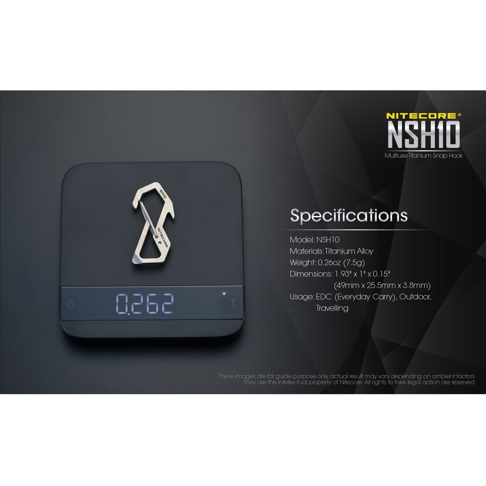 ~NEW~ Nitecore NSH10 Titanium Carabiner Multi-Tool