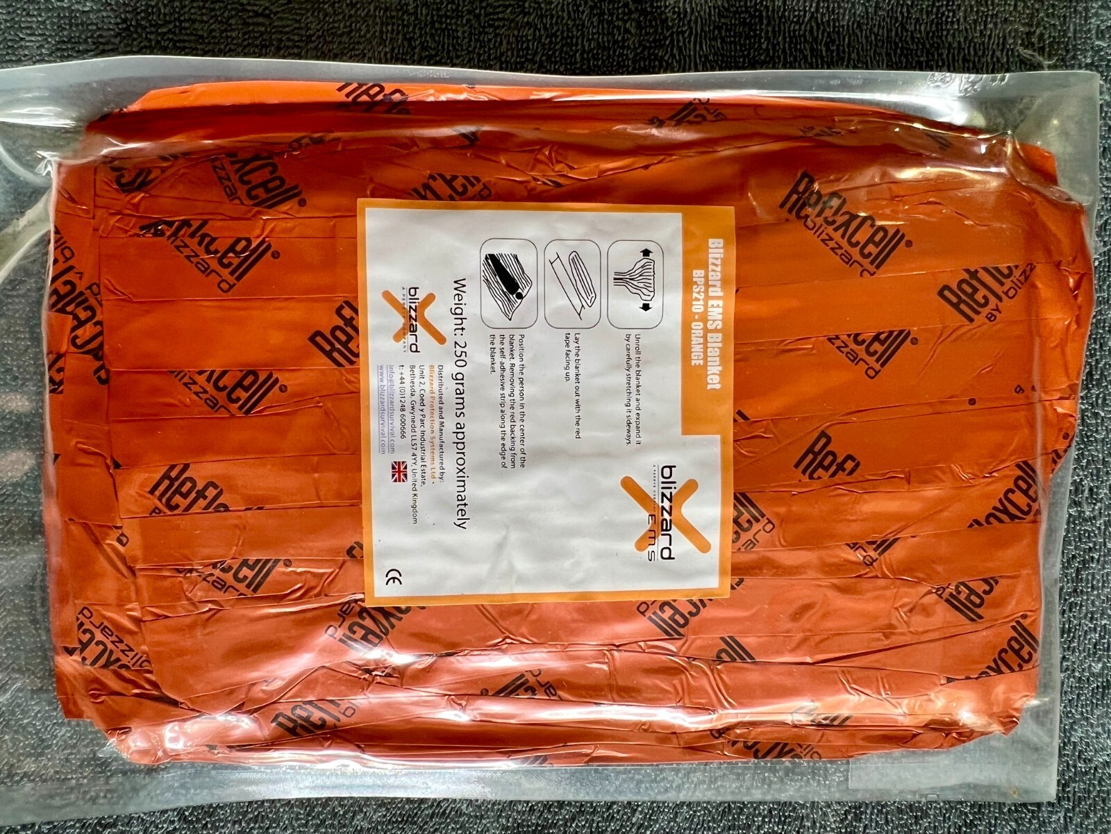 Blizzard EMS Blanket Flat Pack Reflexcell Hypothermia Prevention Trauma Care