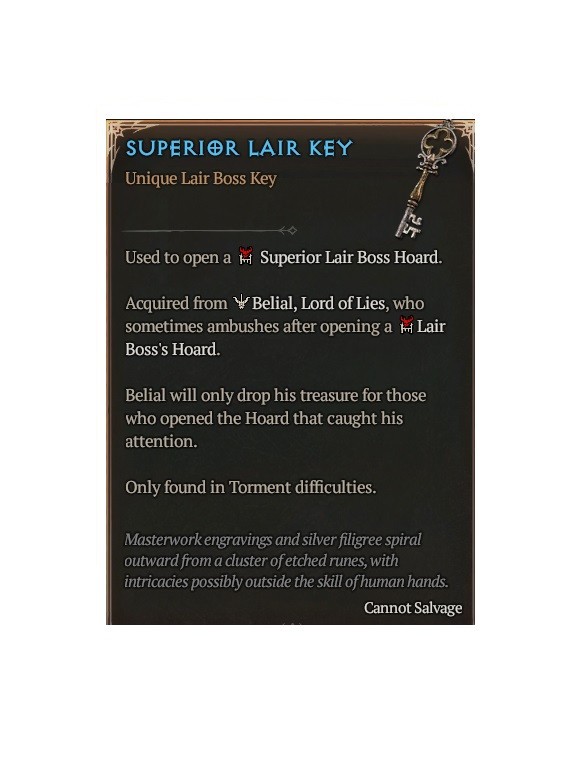 Diablo 4 S14 Boss Summoning Mat Superior Lair Key Season 14 Summon Material