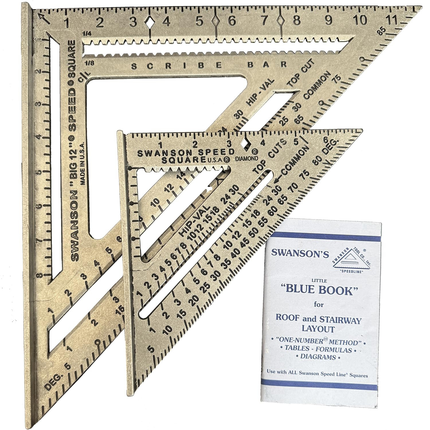 Swanson Tool Combo Speed Square Set 7 Inch and 12 Inch Ruler for Carpentry
