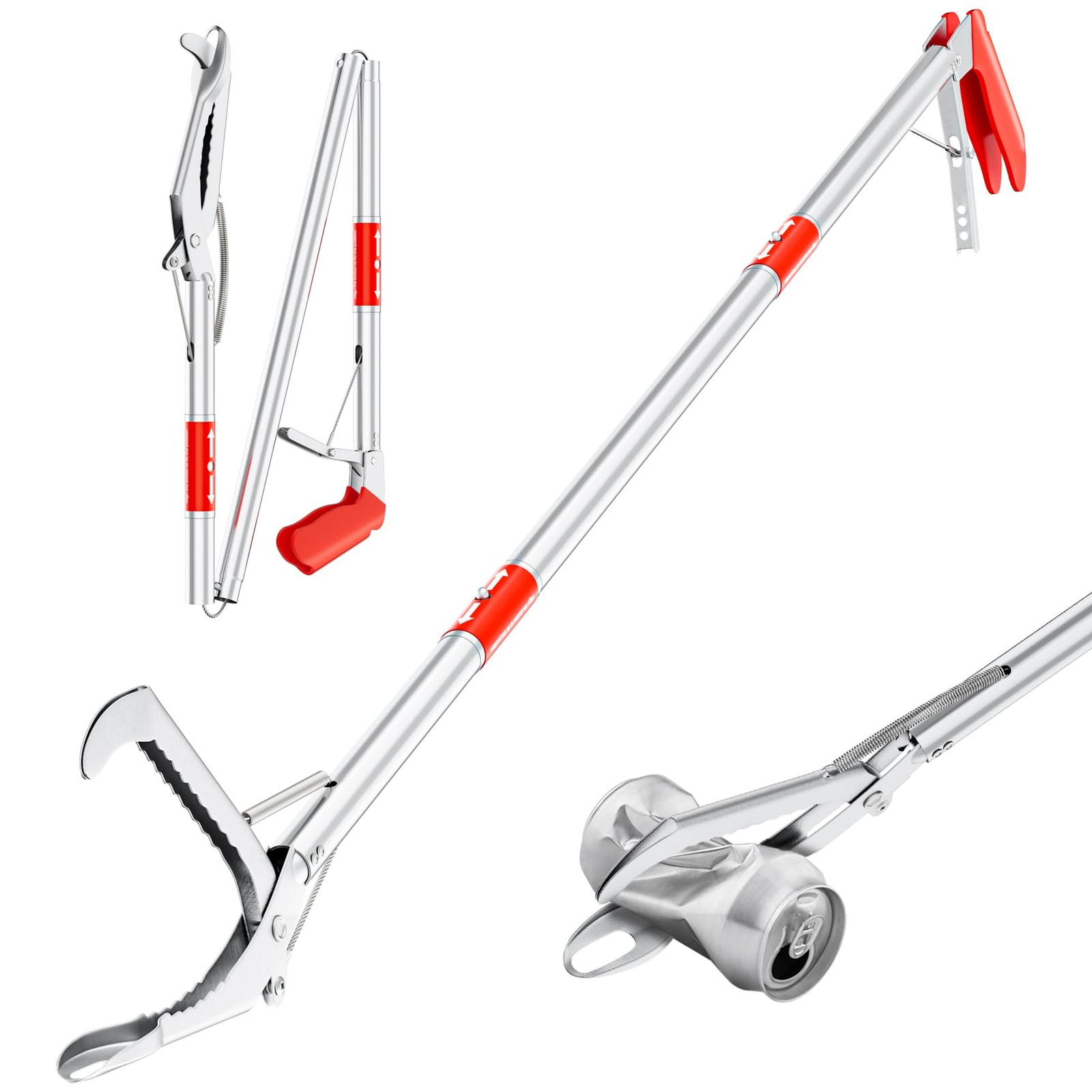 50" Foldable Grabber Reacher Tool, Extra Long 3 Fold Reaching Aid for Seniors...