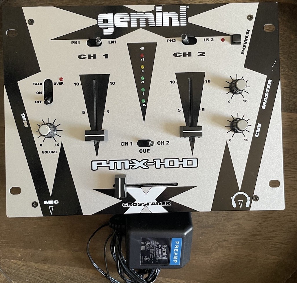 Gemini Preamp DJ Mixer PMX-100 with Stereo 2 Channel With Manual