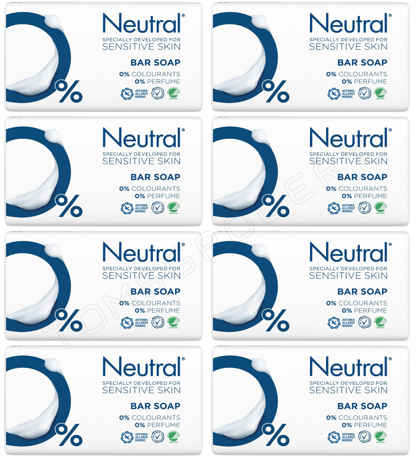 8 NEUTRAL 0% Specially Developed Bar Soap for SENSITIVE SKIN Allergy Certified